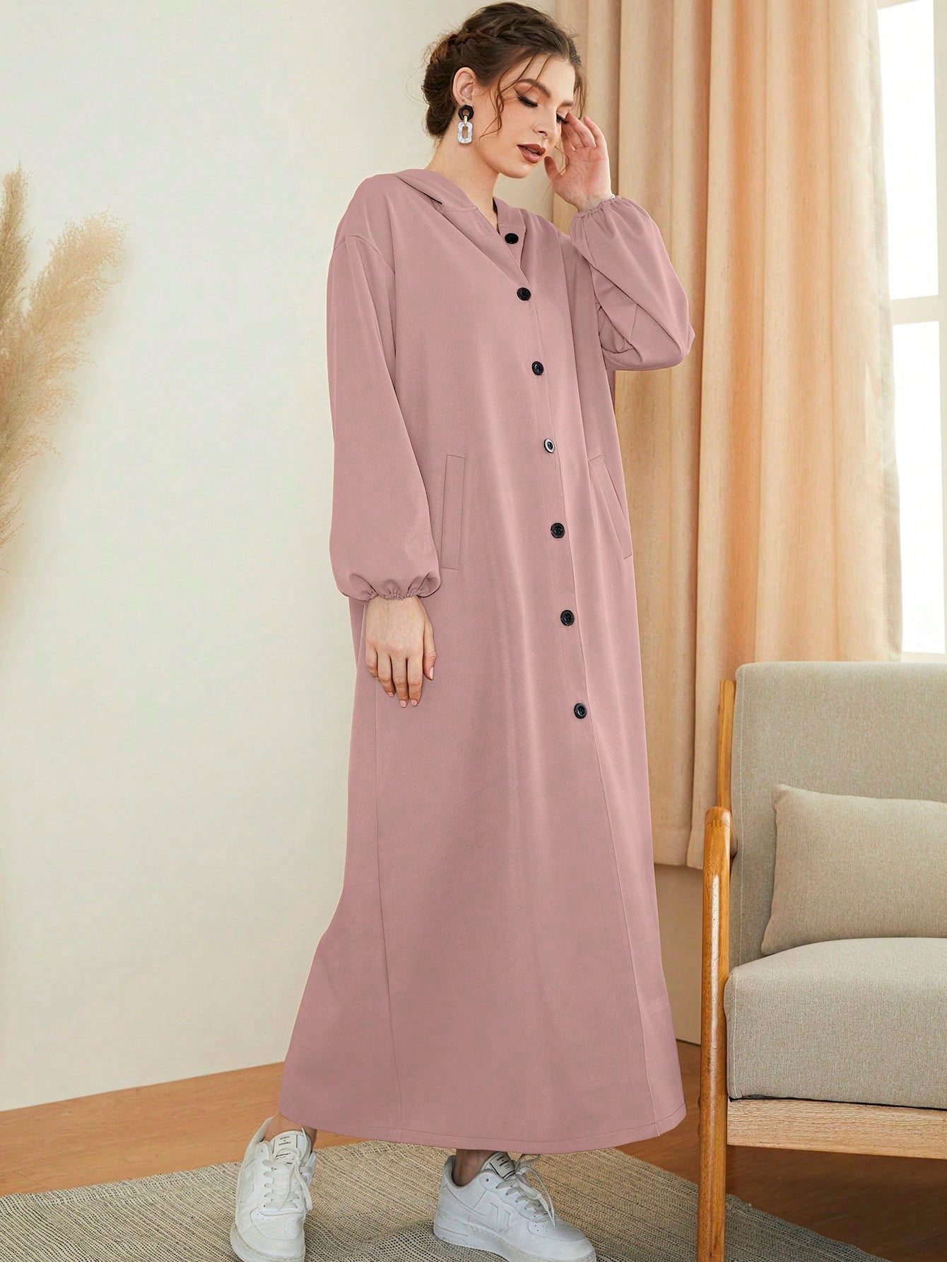 Mulvari Women's Single-breasted Arab Abaya