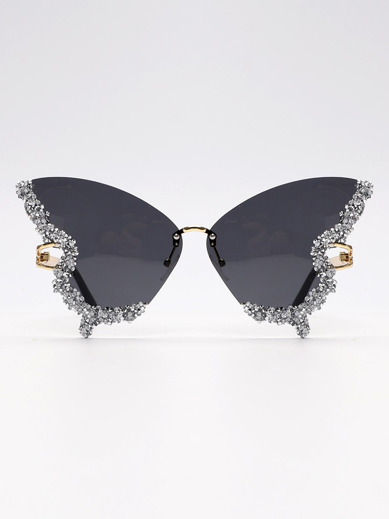 Rhinestone Decor Butterfly Design Fashion Glasses