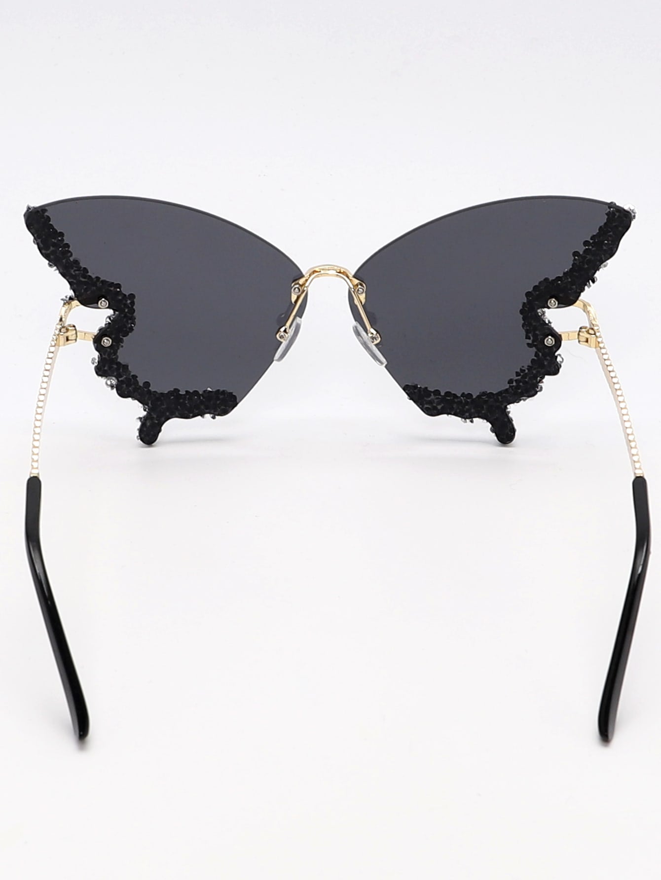 Rhinestone Decor Butterfly Design Fashion Glasses