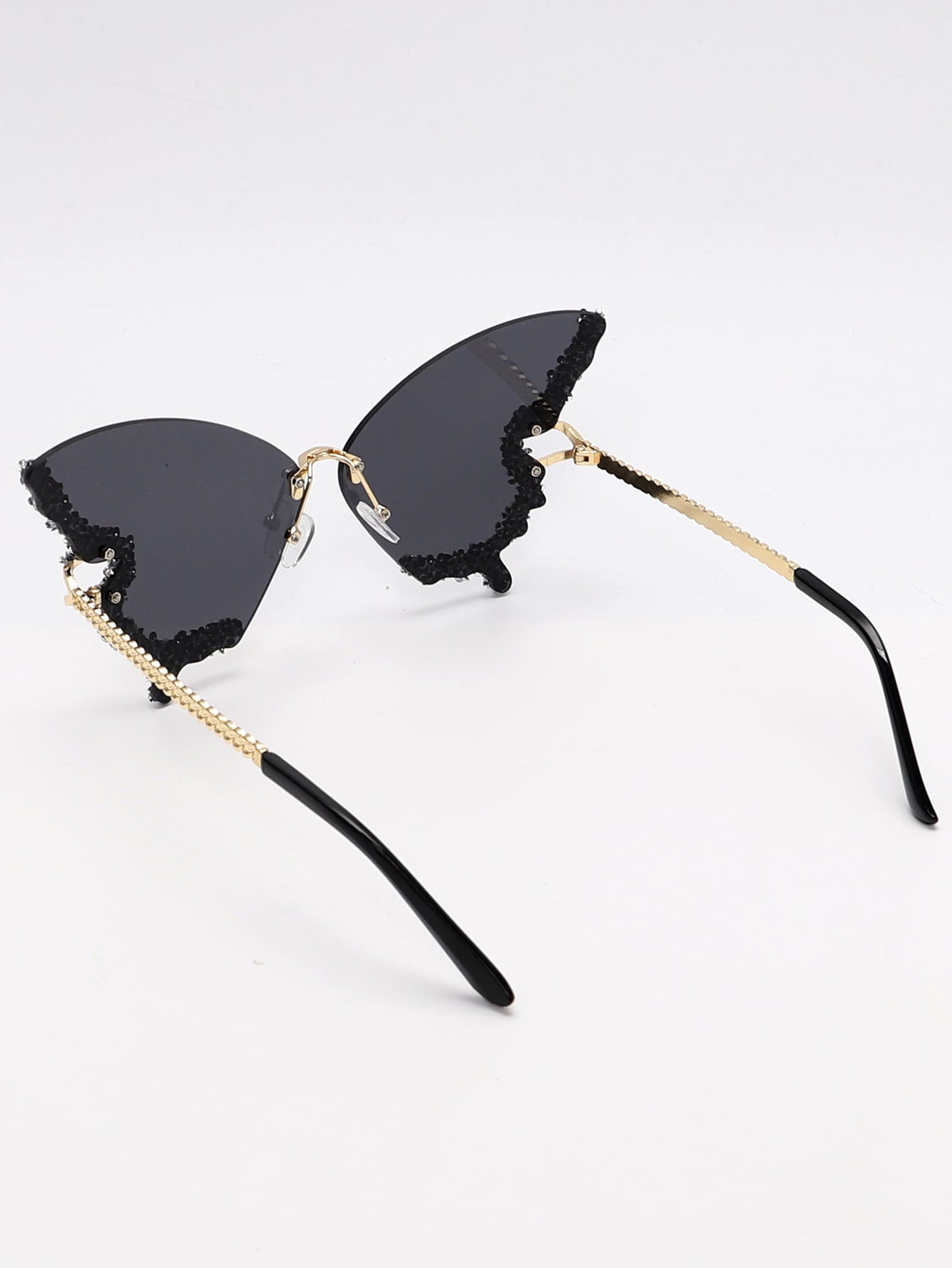 Rhinestone Decor Butterfly Design Fashion Glasses