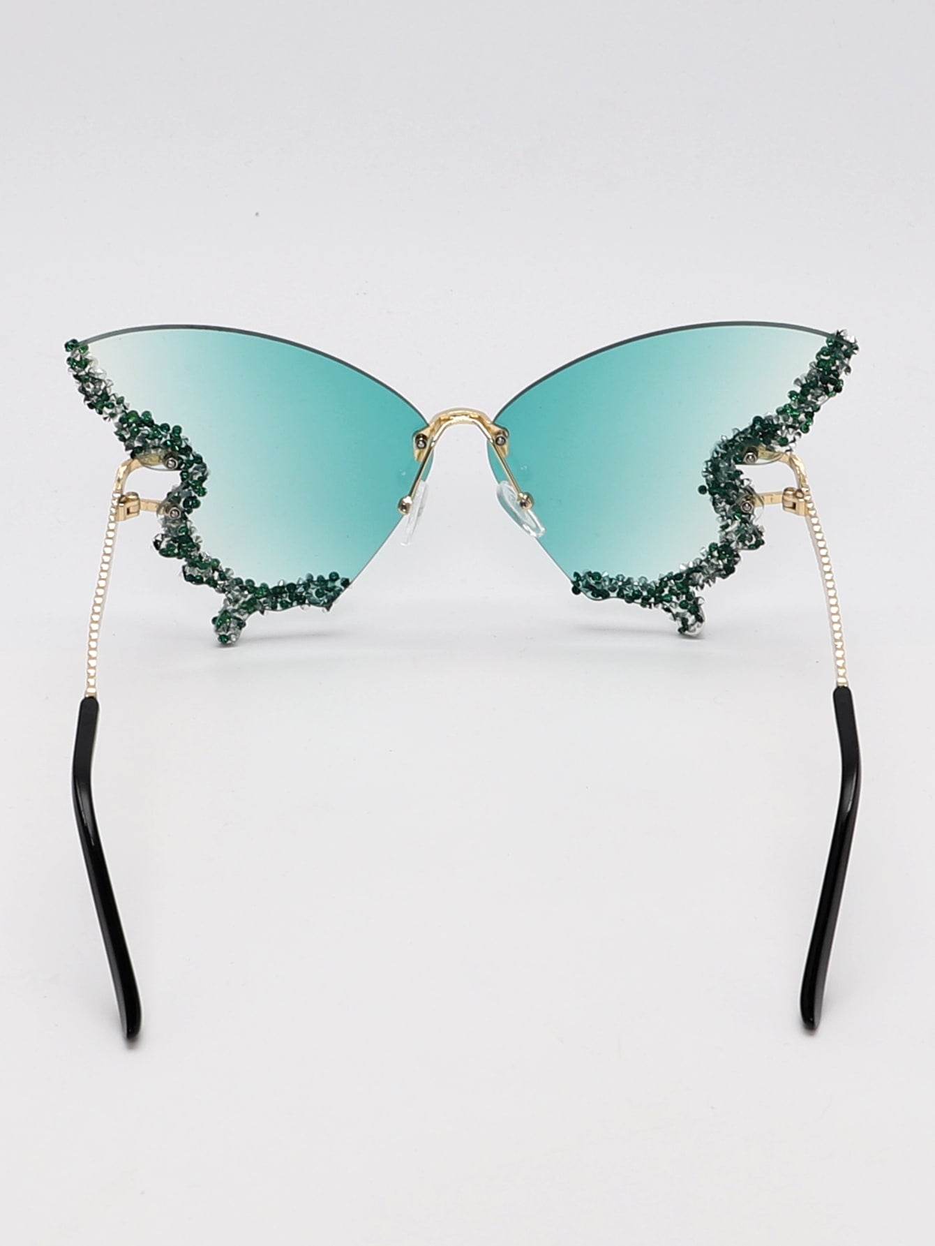 Rhinestone Decor Butterfly Design Fashion Glasses