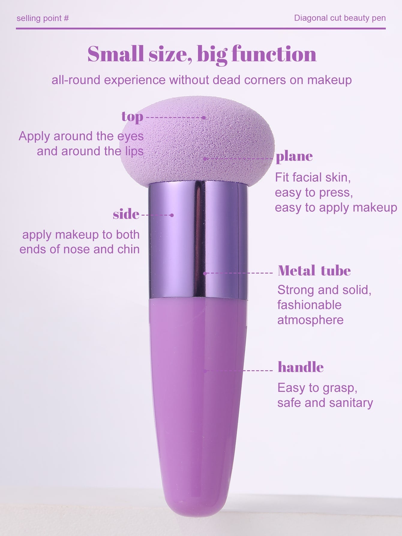 1pc Foundation Makeup Sponge Blender With Handle, Multifunctional Beauty Mixing Tool Cosmetic Puff Mushroom Cosmetics Egg Puff Make Up Sponge Brush