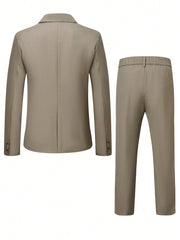 Manfinity Mode Men Solid Single Button Blazer & Suit Pants