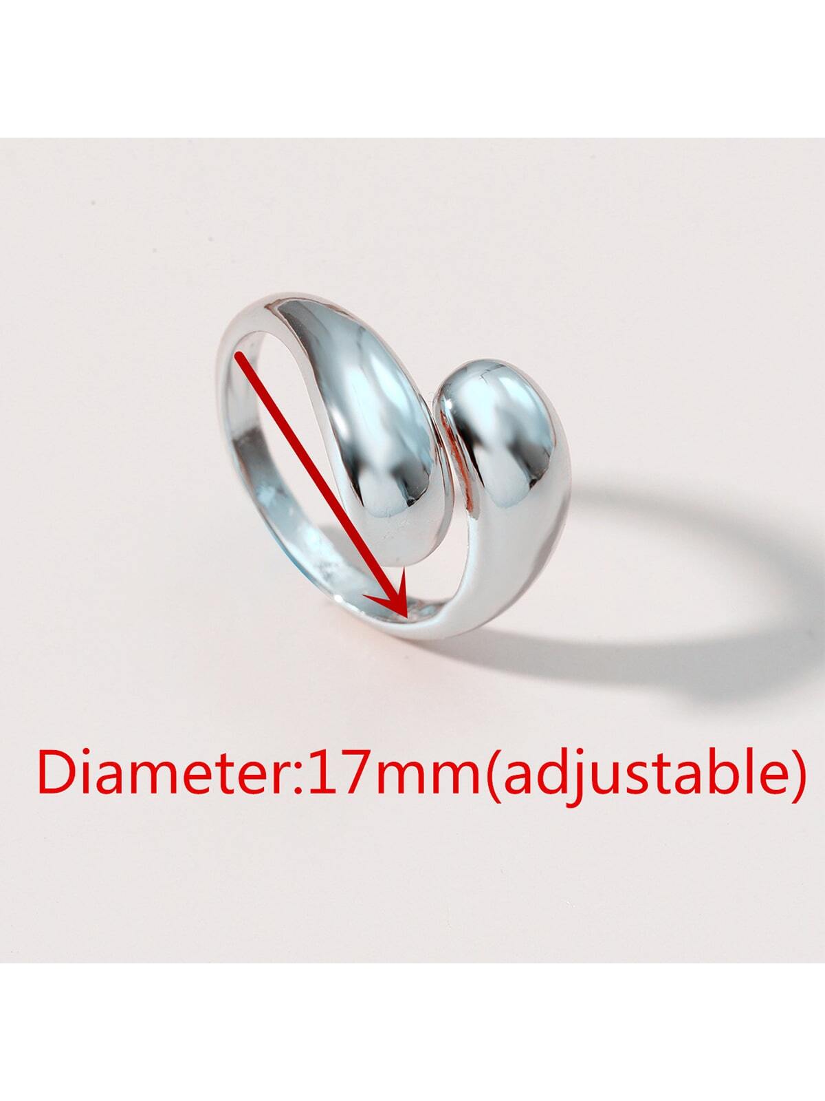 1pc Water Drop Shaped Ring Wrap Ring, Simple And Versatile Women'S Open Ring