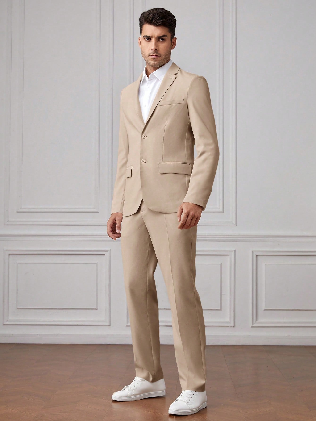 Manfinity Mode Men Single Breasted Blazer & Pants Suit Set