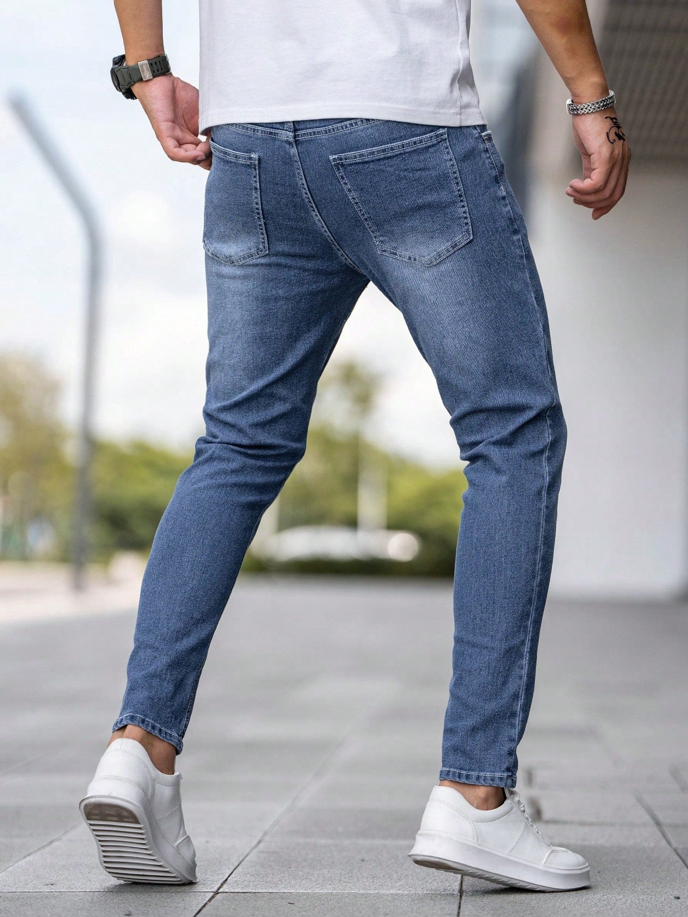 Manfinity Homme Men Slant Pocket Skinny Jeans