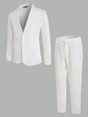 Manfinity Mode Men Solid Blazer & Pants Suit Set