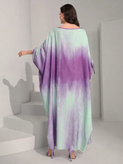 Najma Tie Dye Batwing Sleeve Kaftan