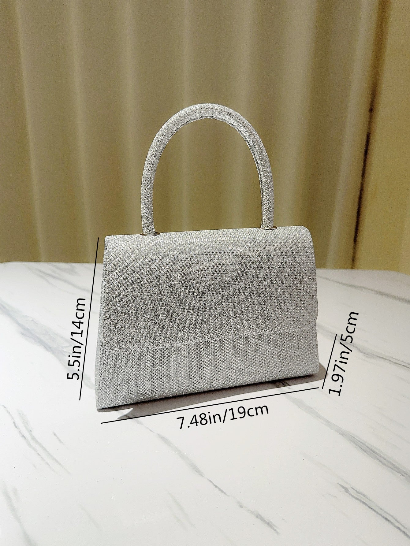 Women Formal Glitter Flap Tote Evening Bag Party Mini Square Bag Prom Bag Temperament Evening Bags For Birthday,Prom, Party