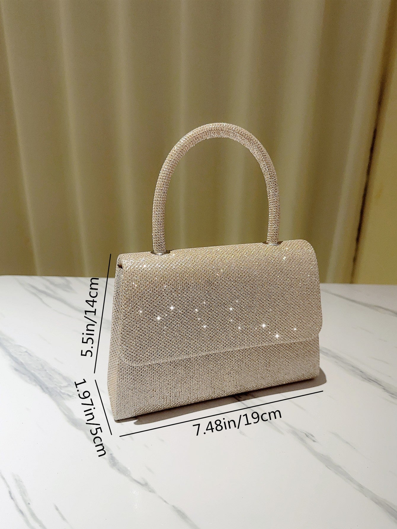 Women Formal Glitter Flap Tote Evening Bag Party Mini Square Bag Prom Bag Temperament Evening Bags For Birthday,Prom, Party