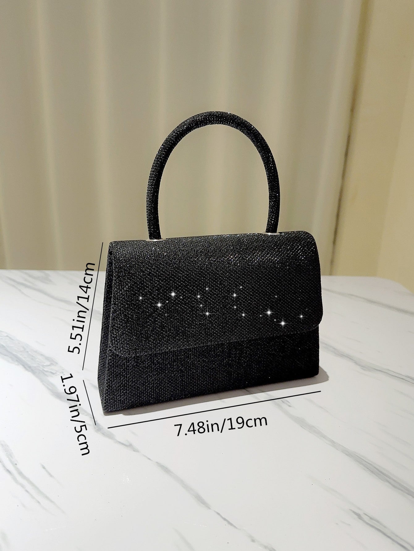 Women Formal Glitter Flap Tote Evening Bag Party Mini Square Bag Prom Bag Temperament Evening Bags For Birthday,Prom, Party