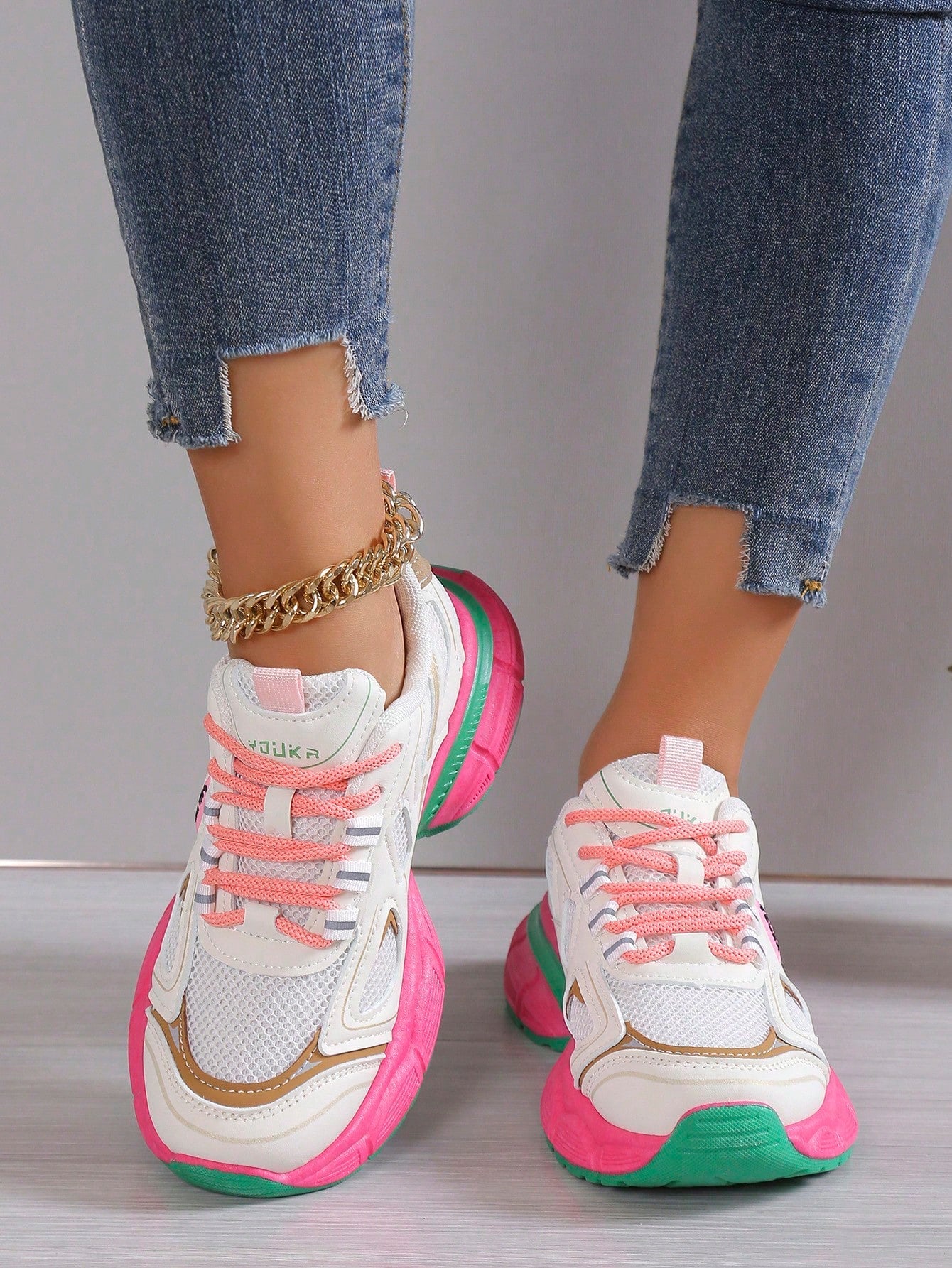 Women's Fashionable And Comfortable Chunky Sneakers For Outdoor Wear