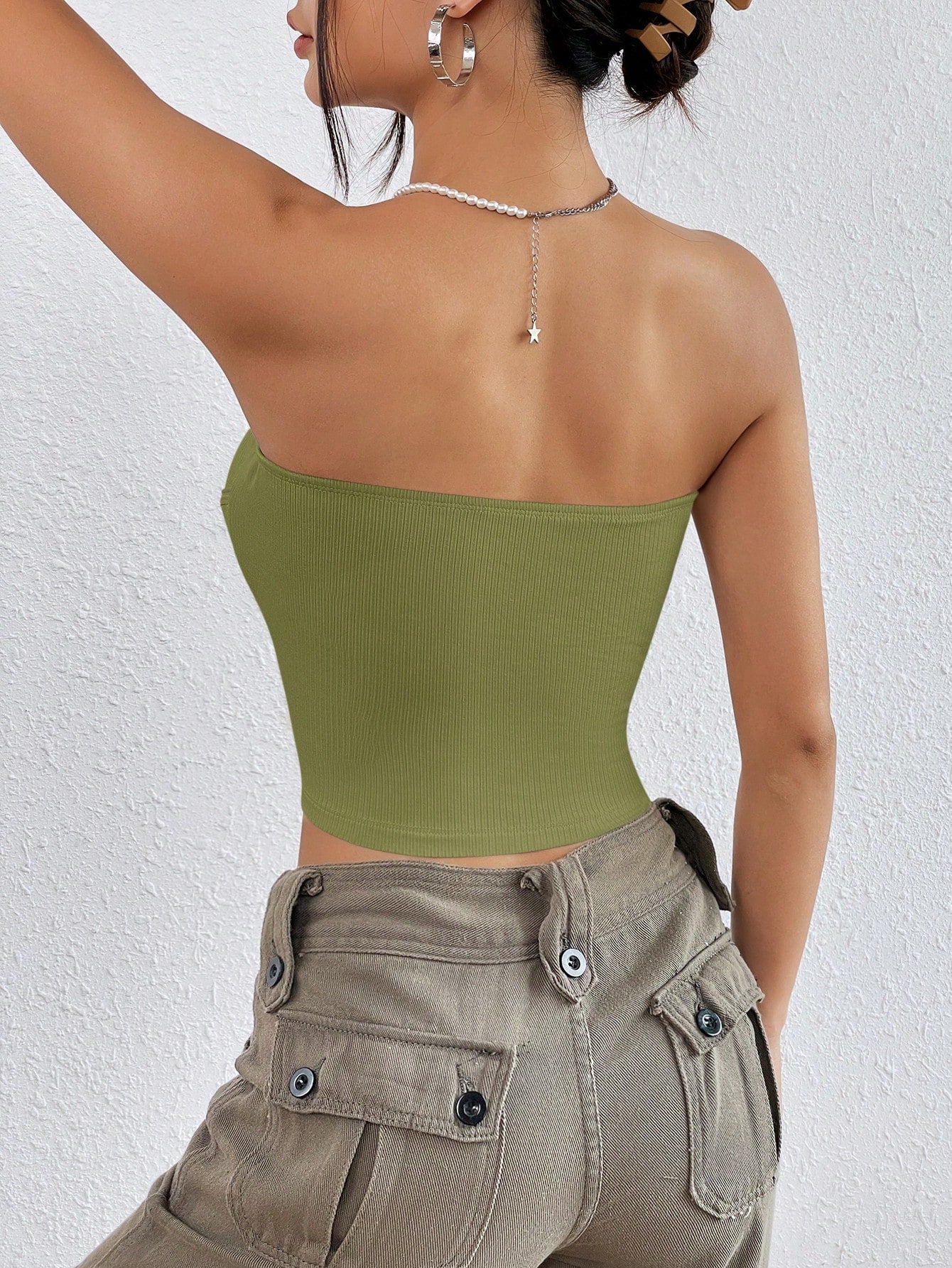 EZwear Solid Ribbed Knit Tube Top