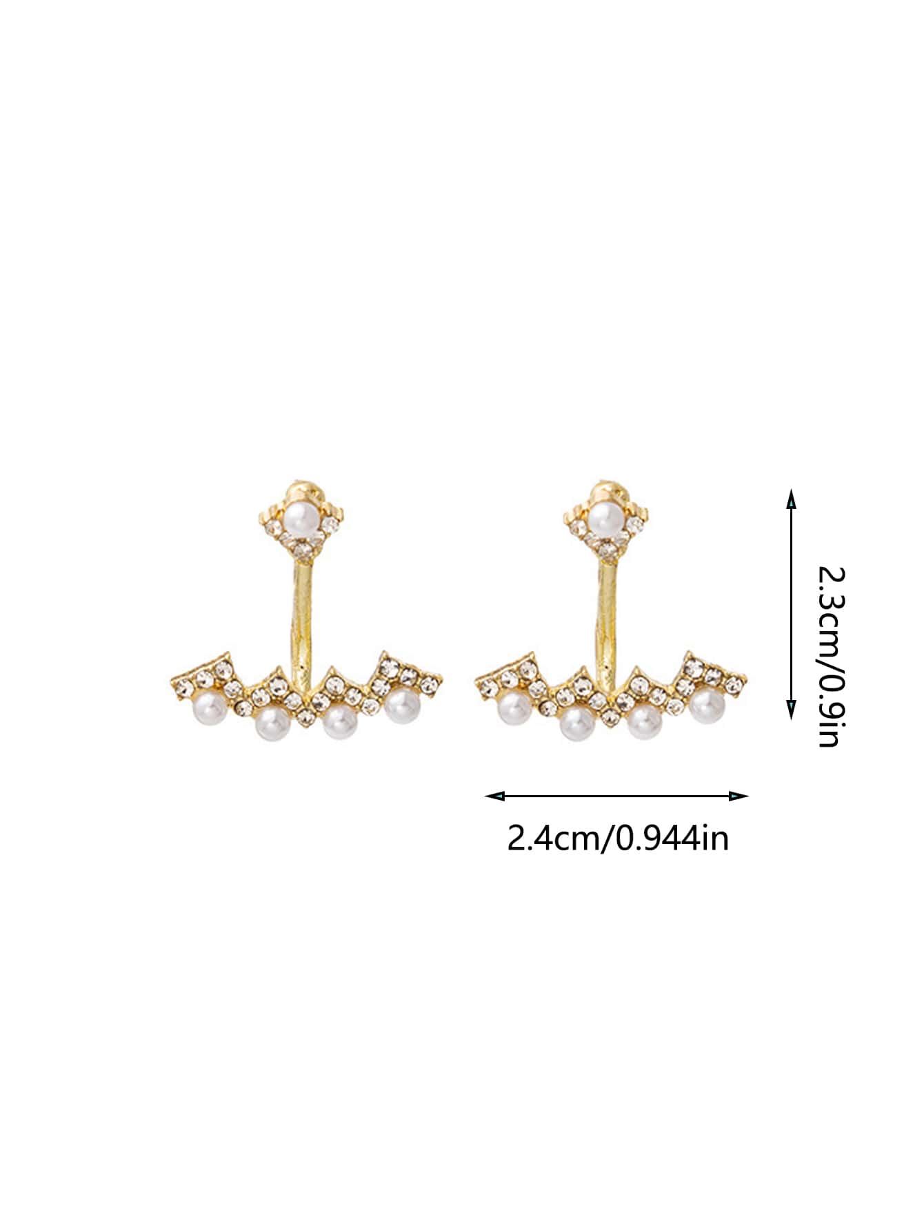 1pair Fashionable Rhinestone & Pearl Pendant Earrings For Women, Stylish Jewelry Accessories