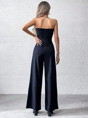 Solid Wide Leg Tube Jumpsuit