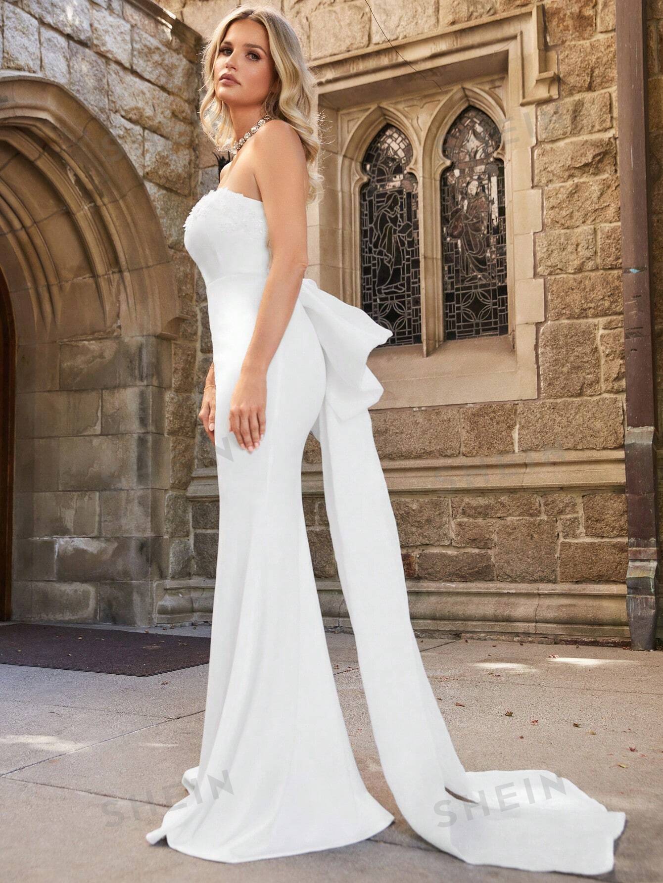 Mermaid Hem Tube Wedding Dress