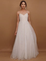 EVER-PRETTY Solid Zip Back Cami Wedding Dress