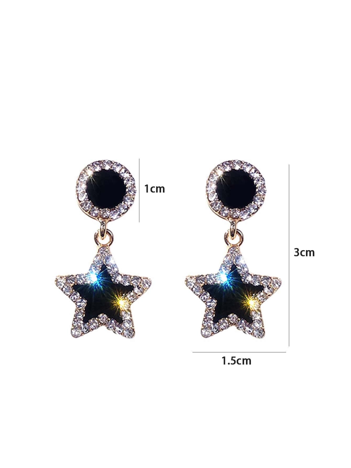 1 Pair Of Simple Diamond-Encrusted Snowflake Luxury Fashion Earrings, Suitable For Daily Holiday Wear