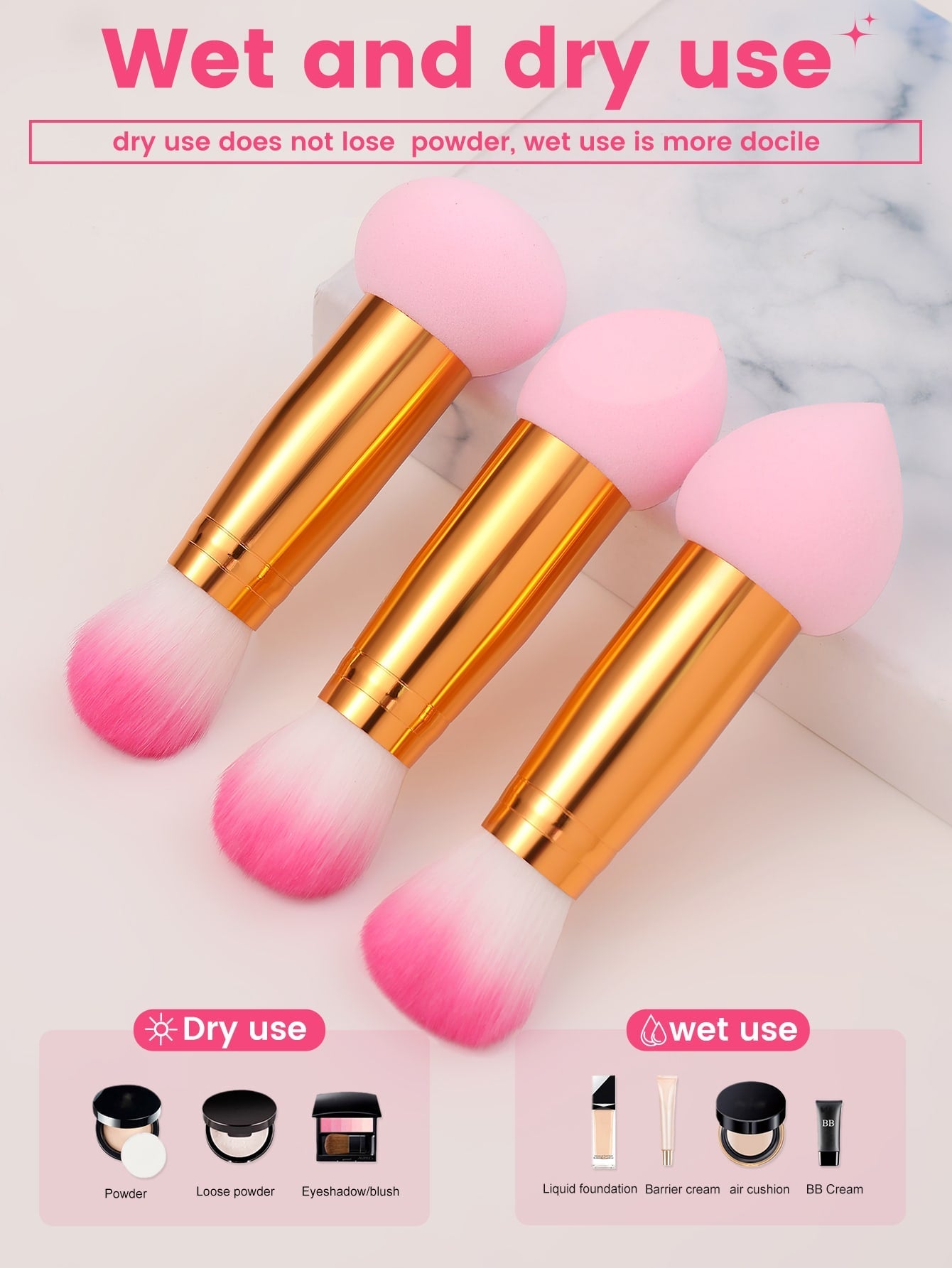 3pcs multi-function makeup tool Makeup brush sponge