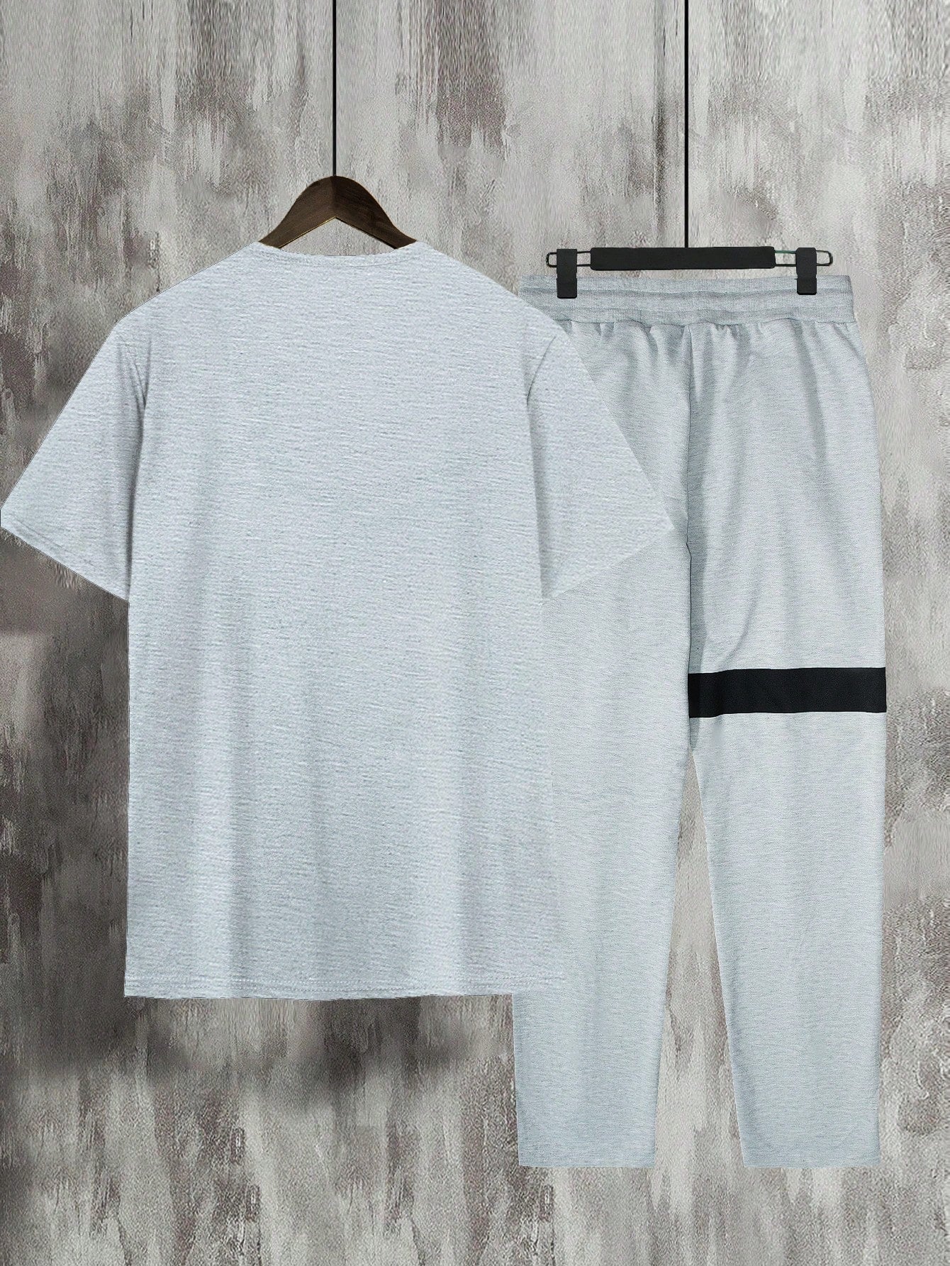 Manfinity Men Colorblock Tee & Drawstring Waist Sweatpants