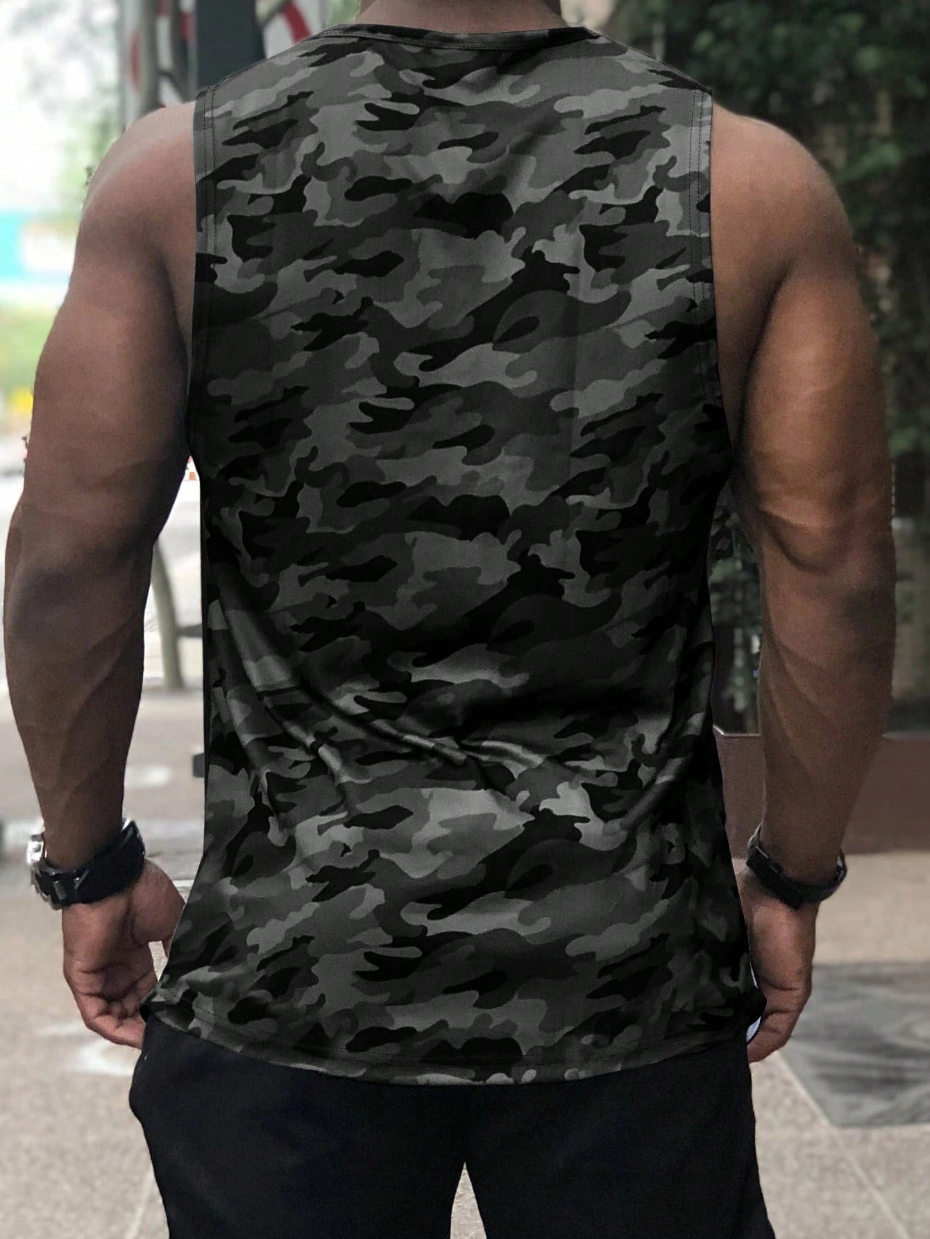 Men Camo Print Tank Top