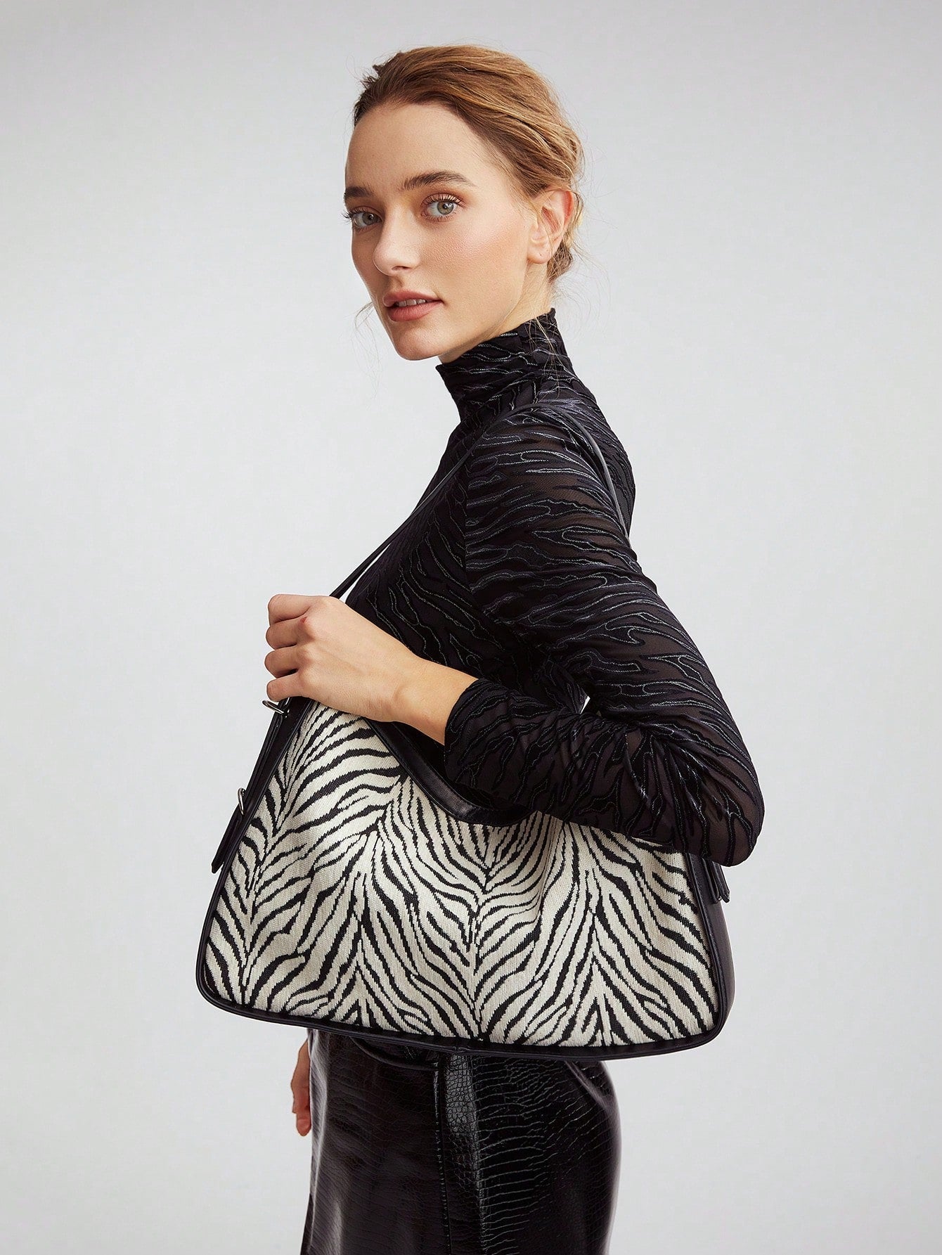 MOTF PREMIUM ZEBRA PRINT HOBO BAG