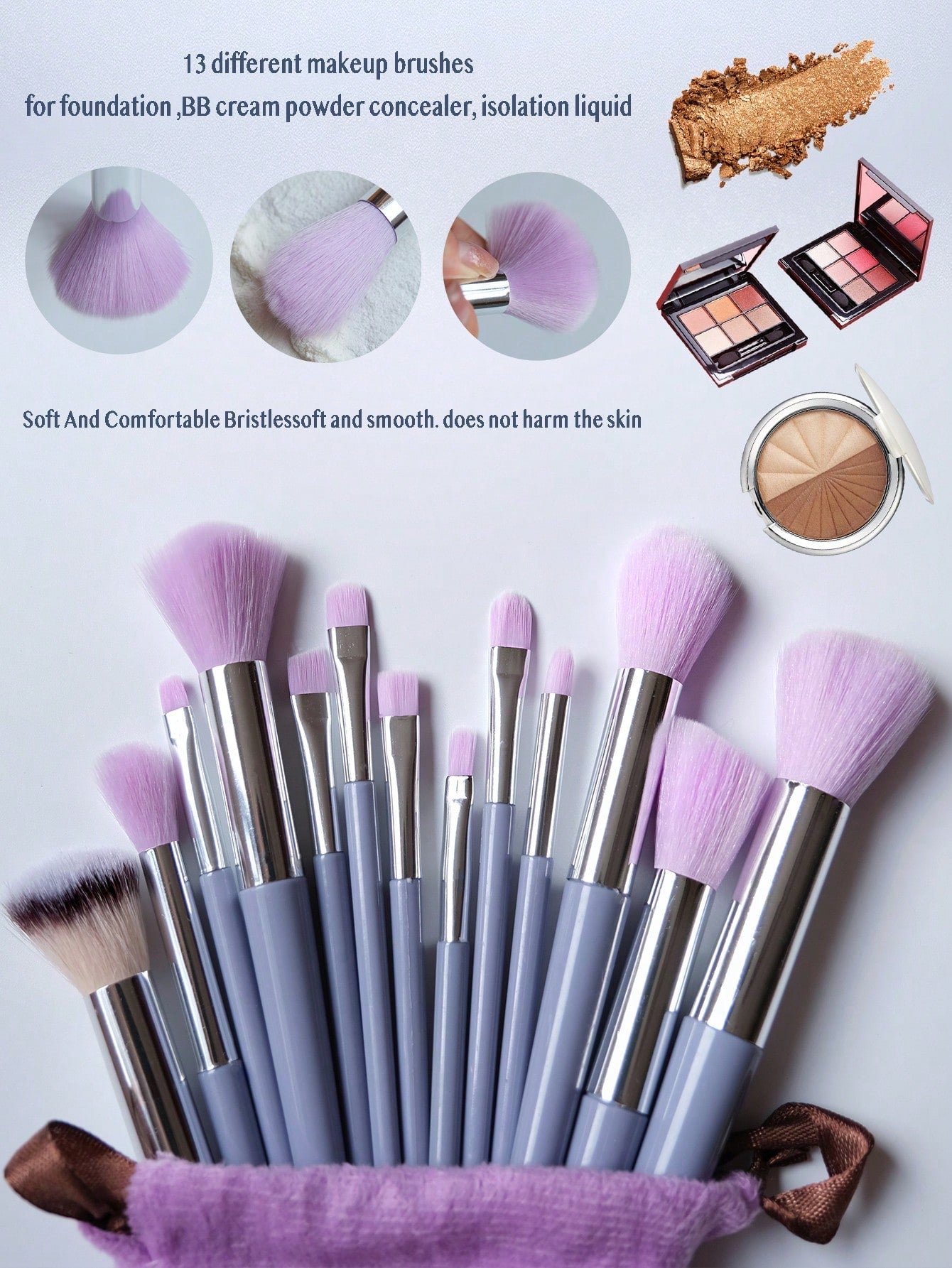 13pcs Portable Makeup Brush Set For Blush, Eyeshadow, Full Range Of Beauty Tools Black Friday