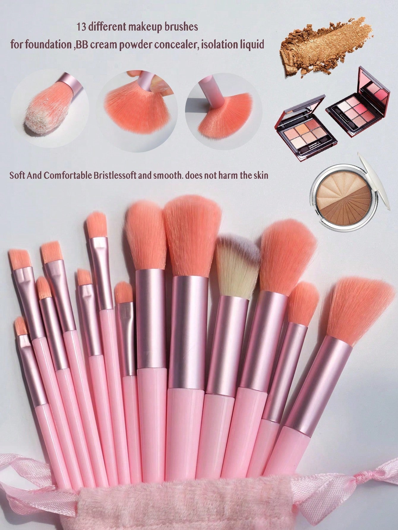 13pcs Portable Makeup Brush Set For Blush, Eyeshadow, Full Range Of Beauty Tools Black Friday