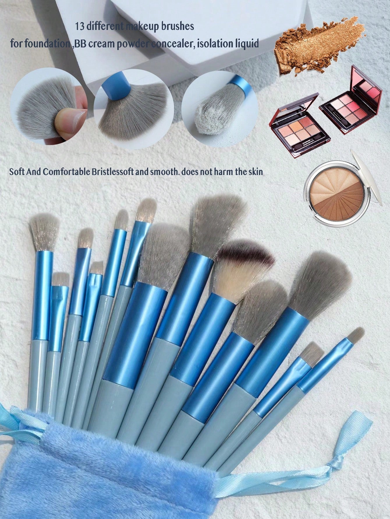 13pcs Portable Makeup Brush Set For Blush, Eyeshadow, Full Range Of Beauty Tools Black Friday