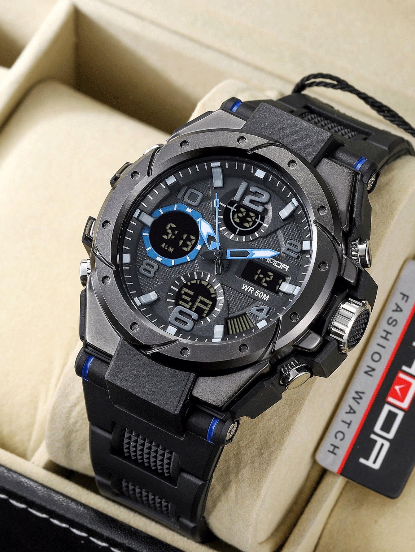 Sanda Luxury Men's Digital Sports Watch 5atm Waterproof Electronic Wristwatch Shock-resistant Men's Clock