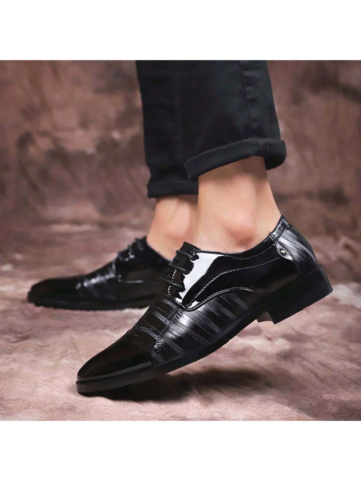 New Arrival Men's Business Pu Leather Shoes Formal Lace Up Pointed Toe Dress Shoes