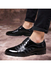 New Arrival Men's Business Pu Leather Shoes Formal Lace Up Pointed Toe Dress Shoes