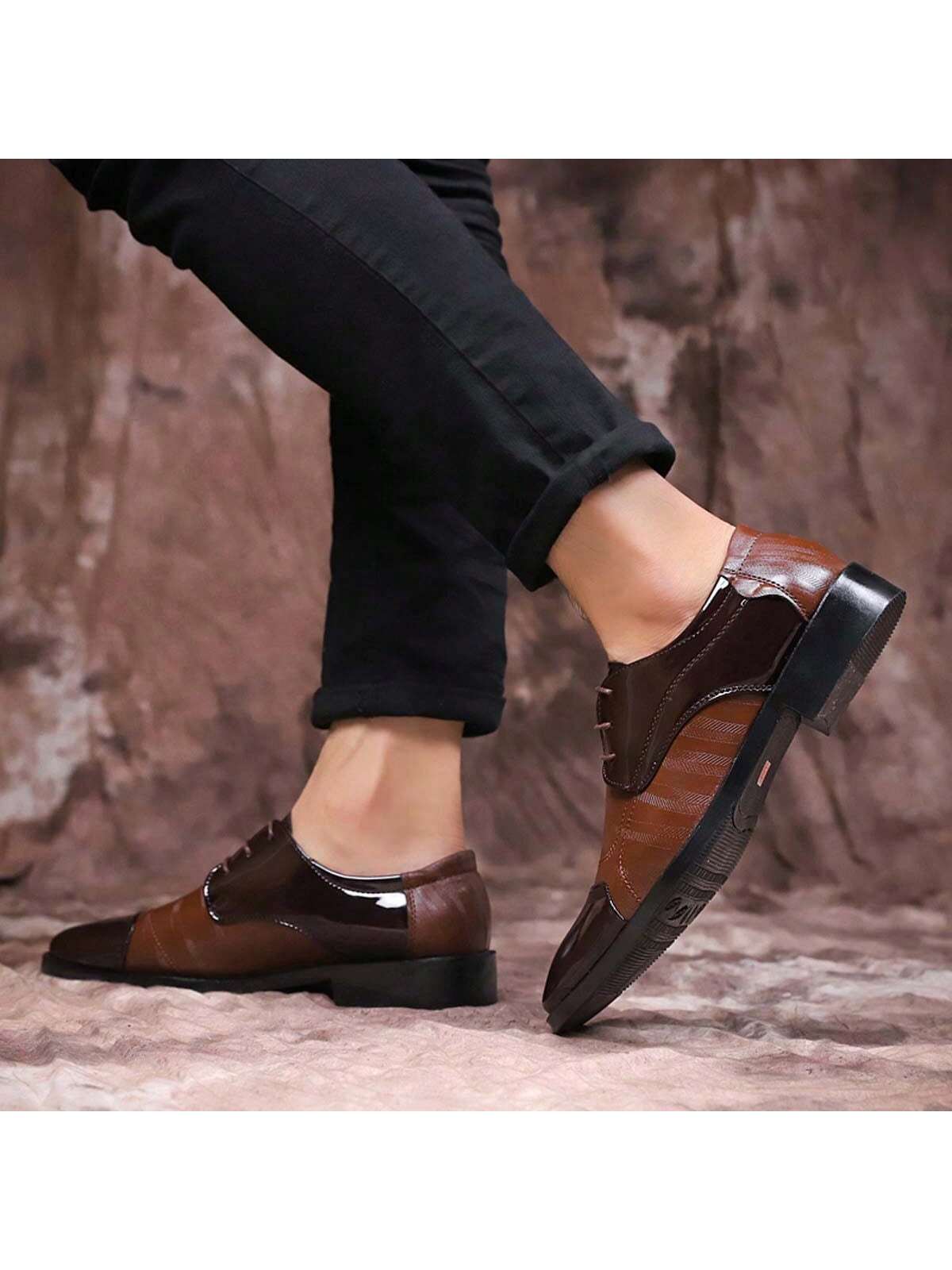 New Arrival Men's Business Pu Leather Shoes Formal Lace Up Pointed Toe Dress Shoes