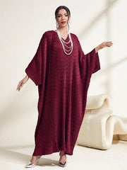 Najma Solid Batwing Sleeve Kaftan