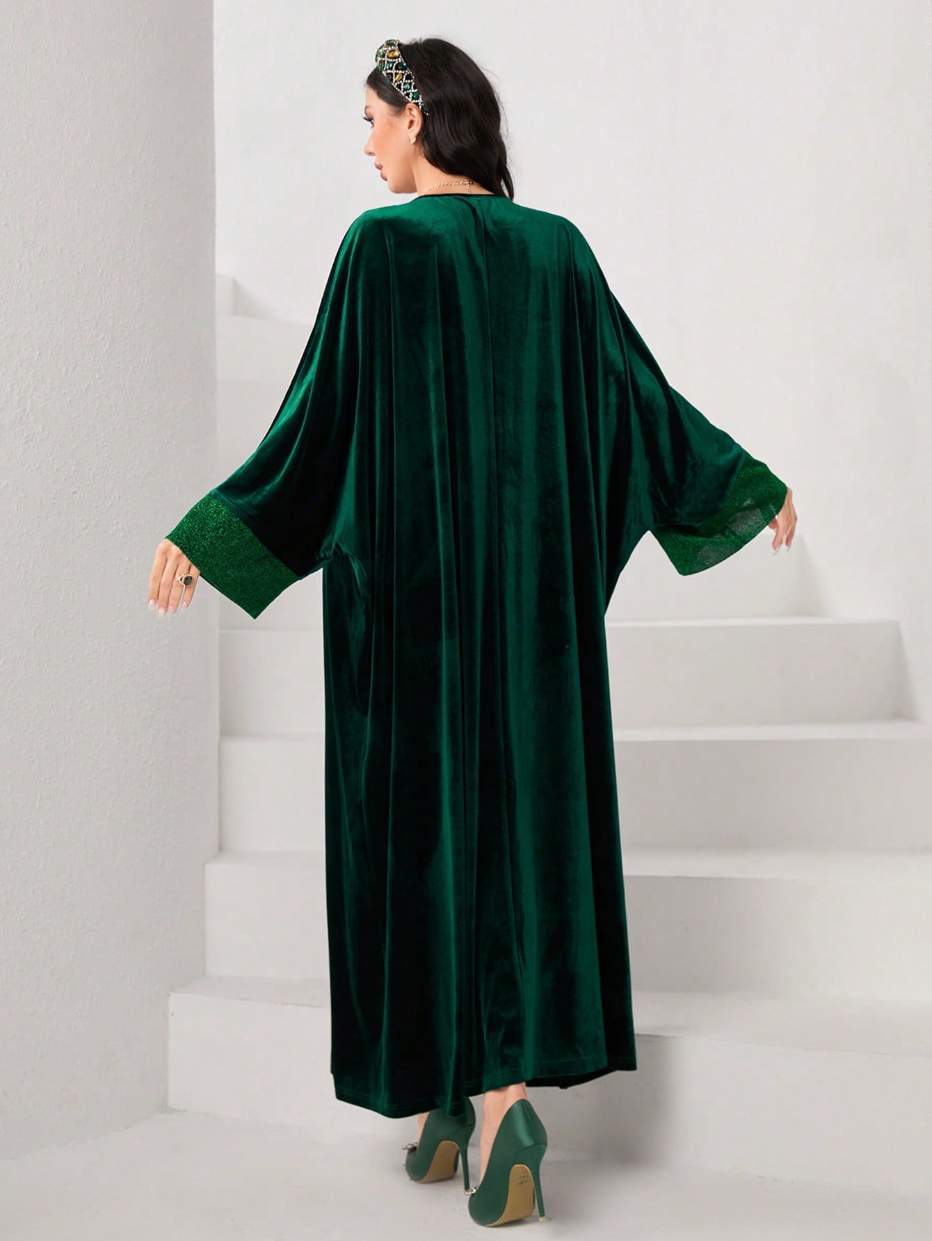 Najma Contrast Trim Batwing Sleeve Kaftan