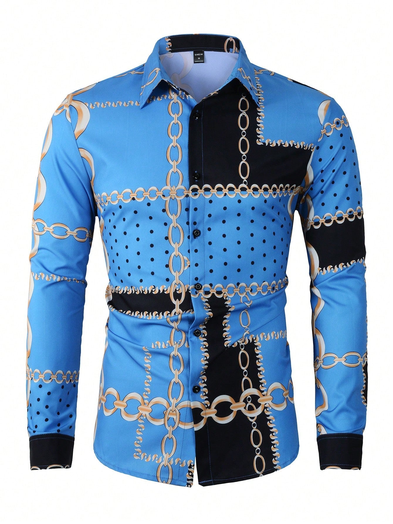 Manfinity Homme Men Chain Print Button Up Shirt