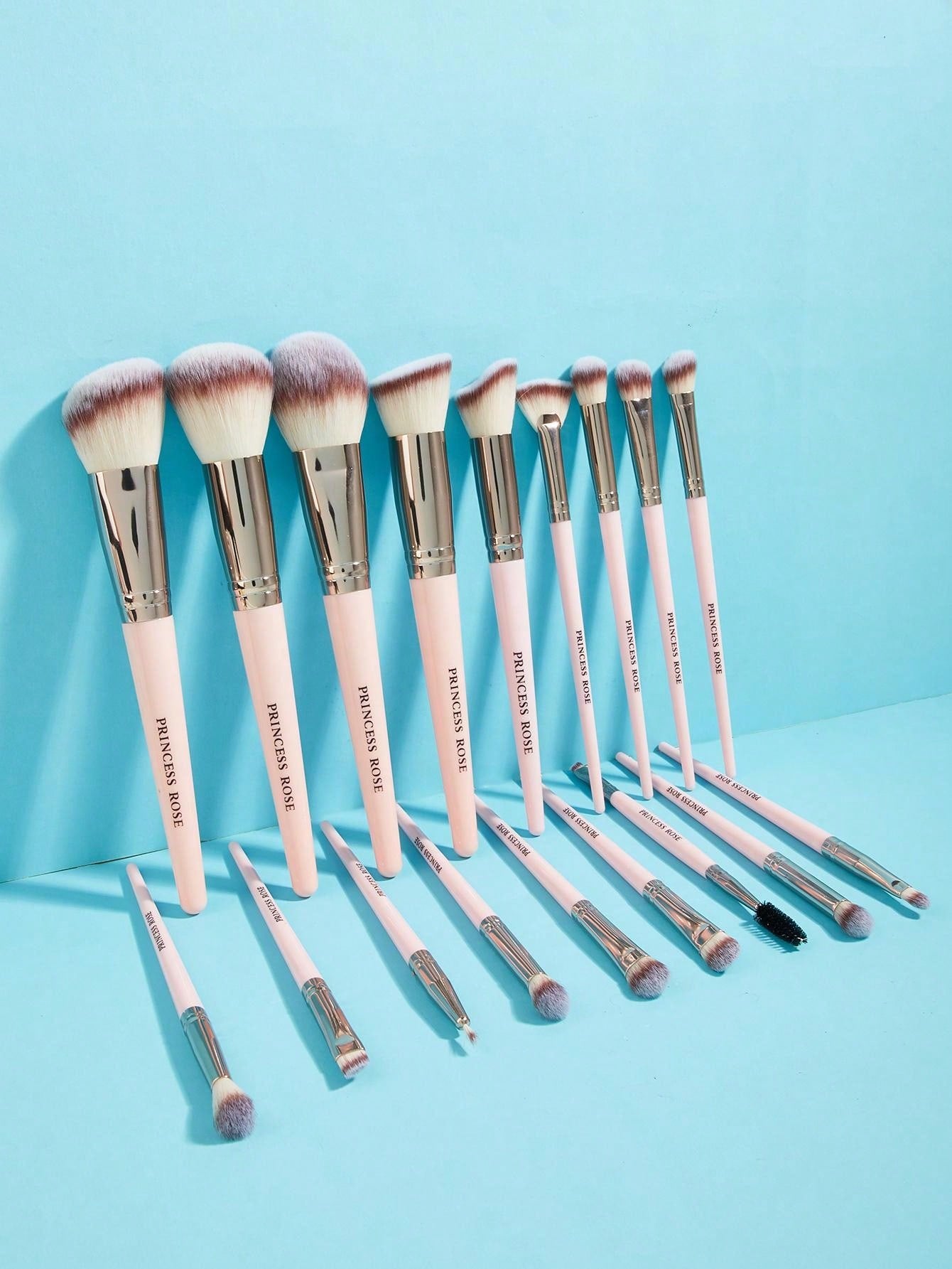 18pcs Pink Makeup Brush Set, Including Face Brush, Powder Brush, Blush Brush, Loose Powder Brush, Angled Contour Brush, Tapered Blending Brush, Lip Brush, Concealer Brush, Small Eyeshadow Brush, Eyeliner Brush, Blending Brush, Shadow Brush, Eyebrow Brush,