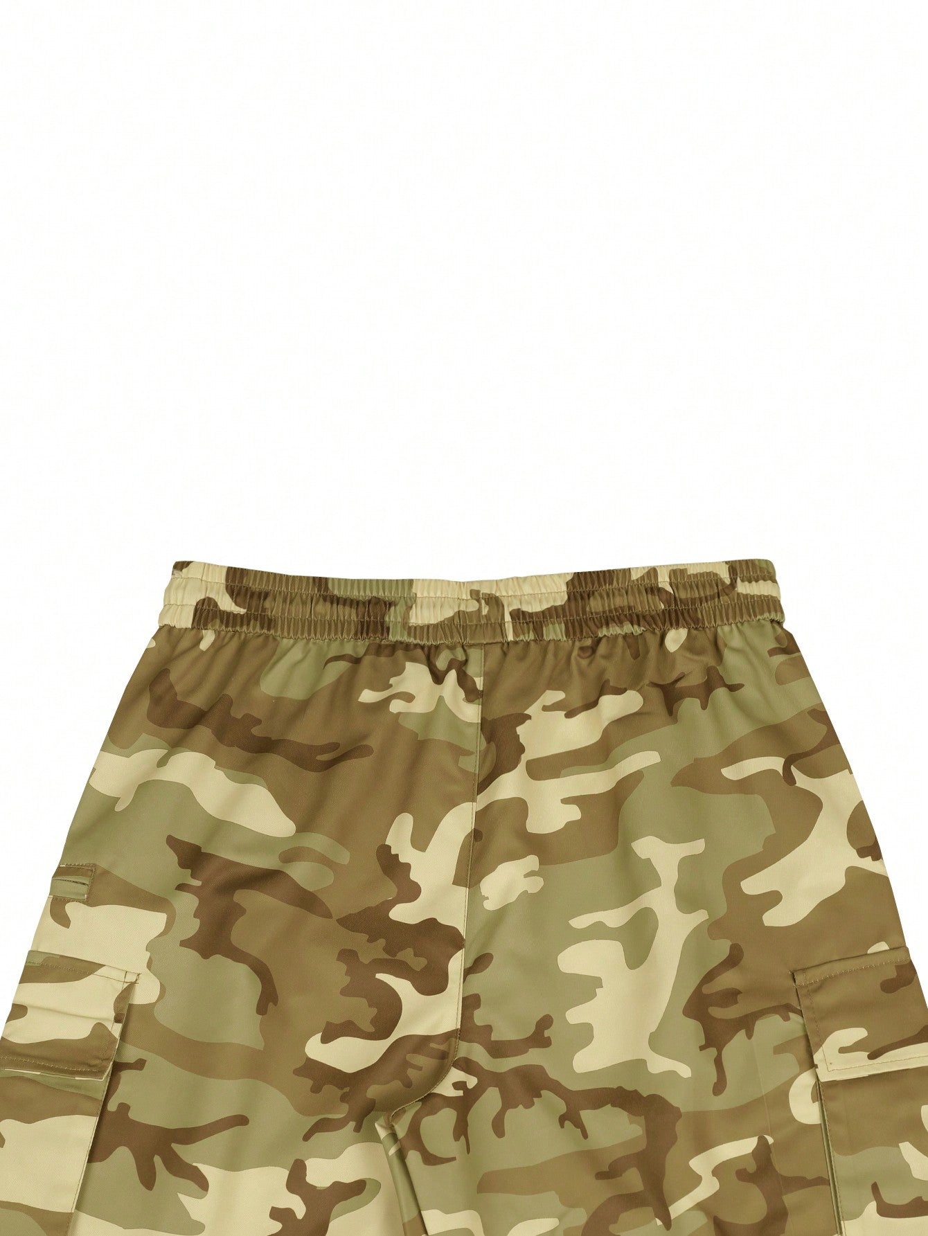 Manfinity Men Camo Print Flap Pocket Drawstring Waist Cargo Pants