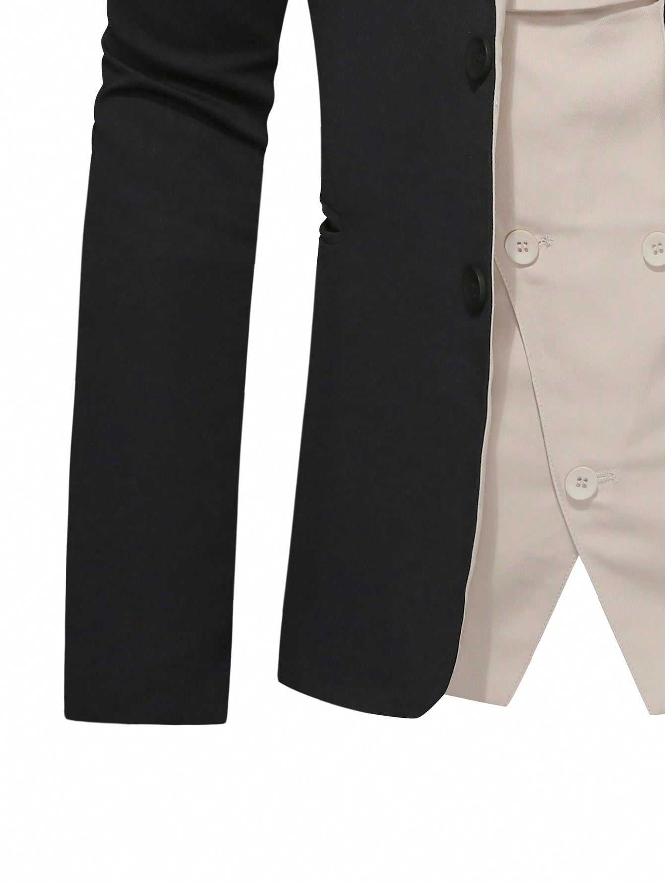 Manfinity Mode Men's Color Block Suit Jacket, Vest And Pants Set