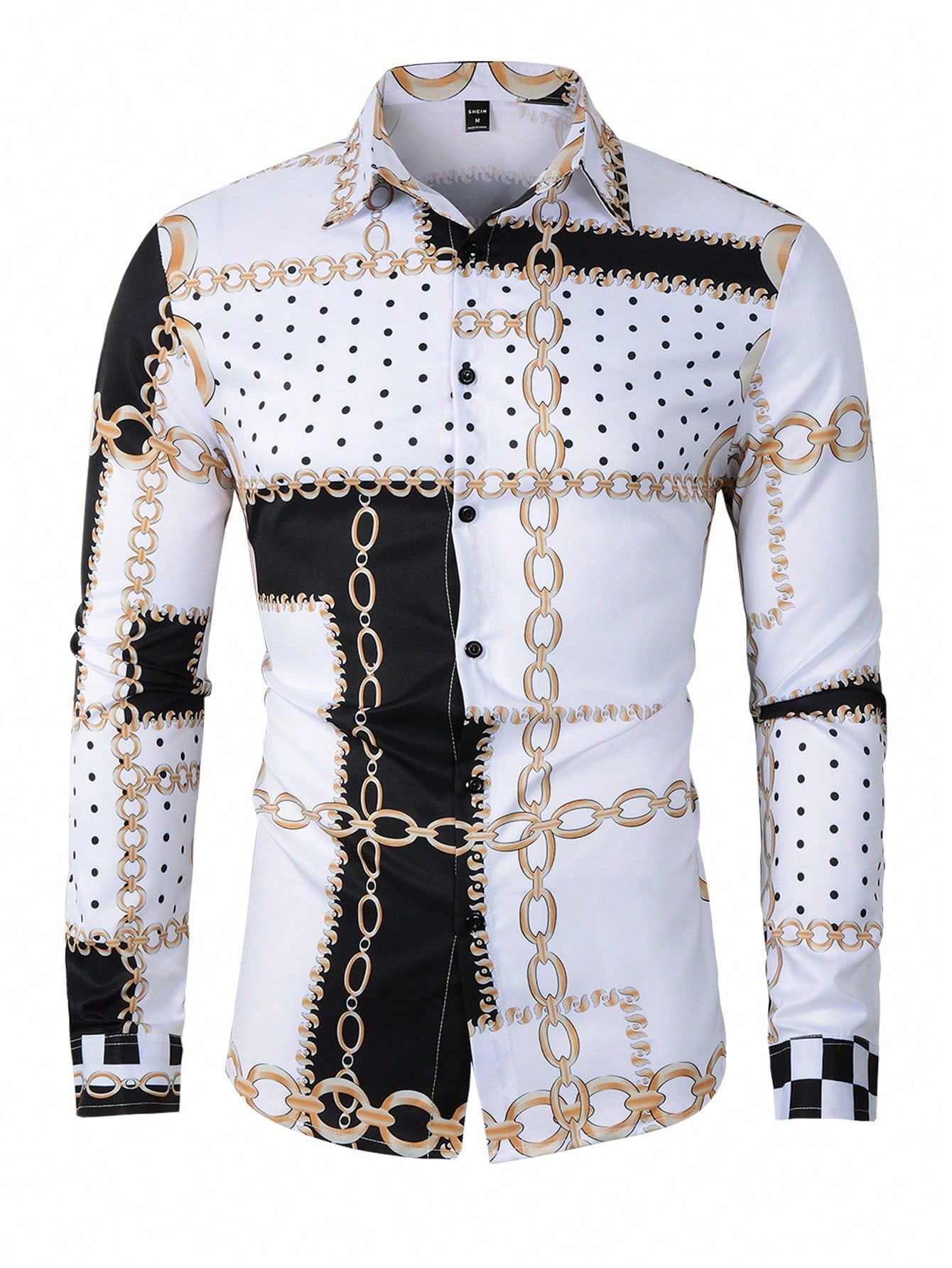 Manfinity Homme Men Chain Print Button Up Shirt