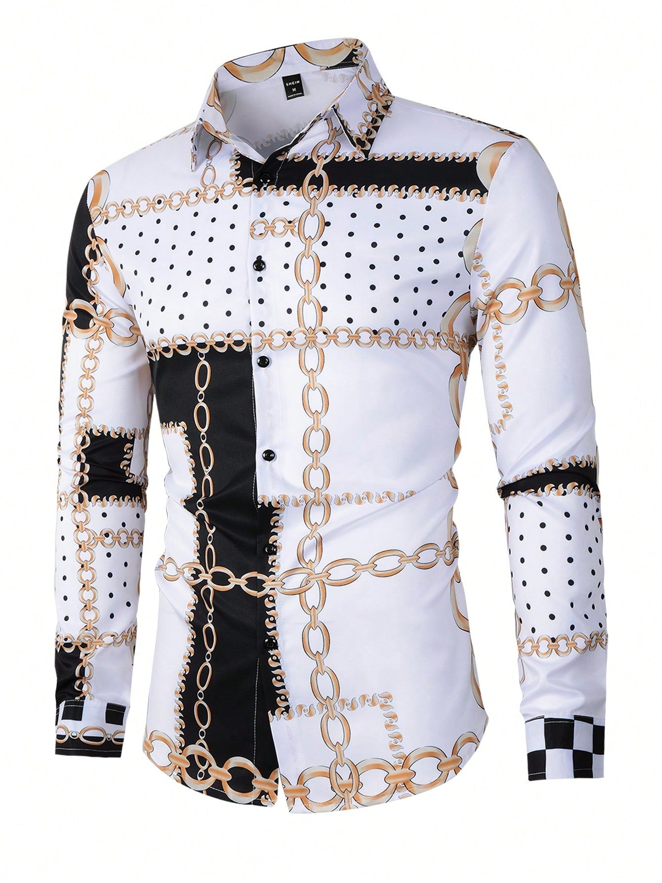 Manfinity Homme Men Chain Print Button Up Shirt