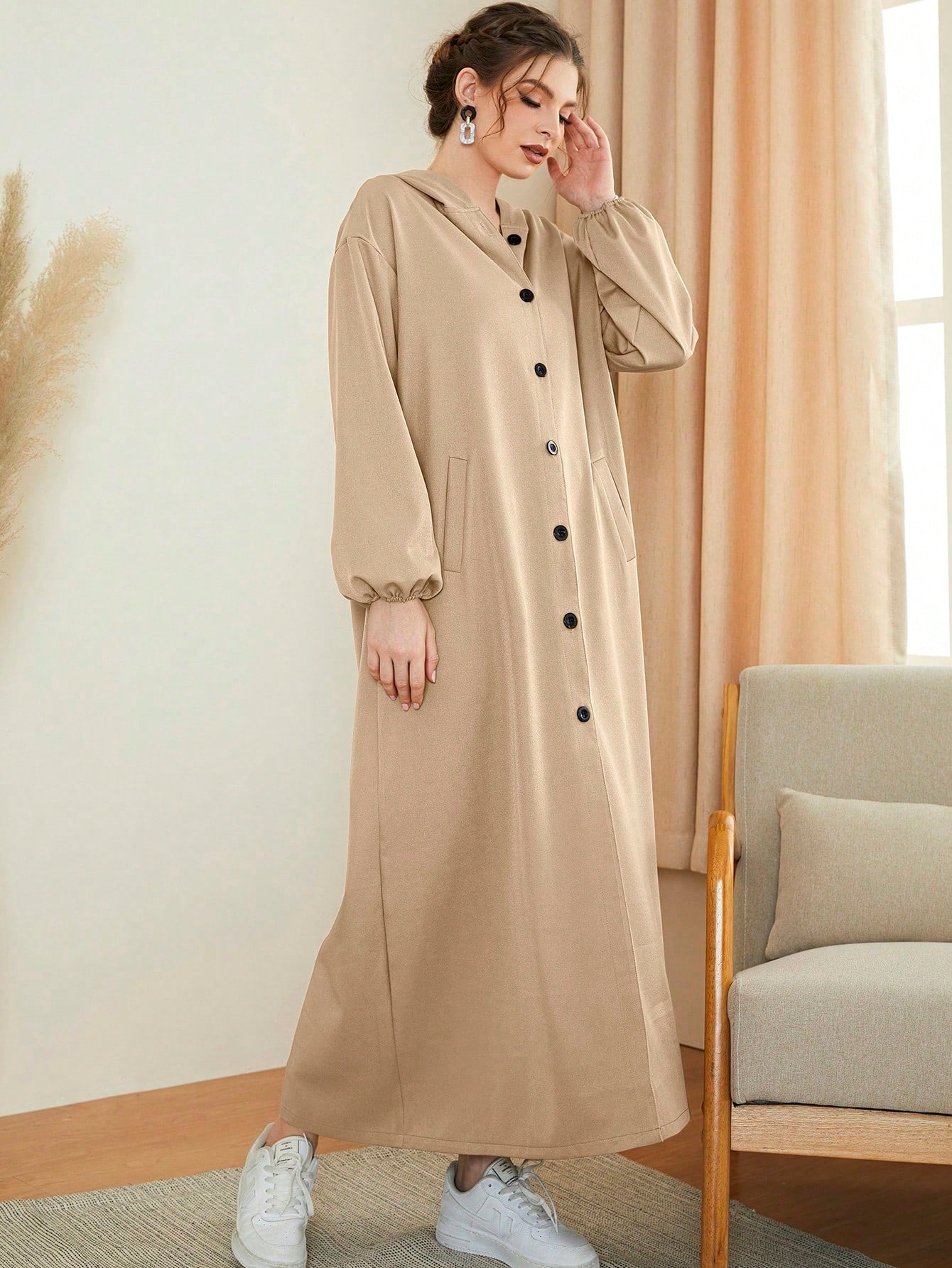 Mulvari Women's Single-breasted Arab Abaya