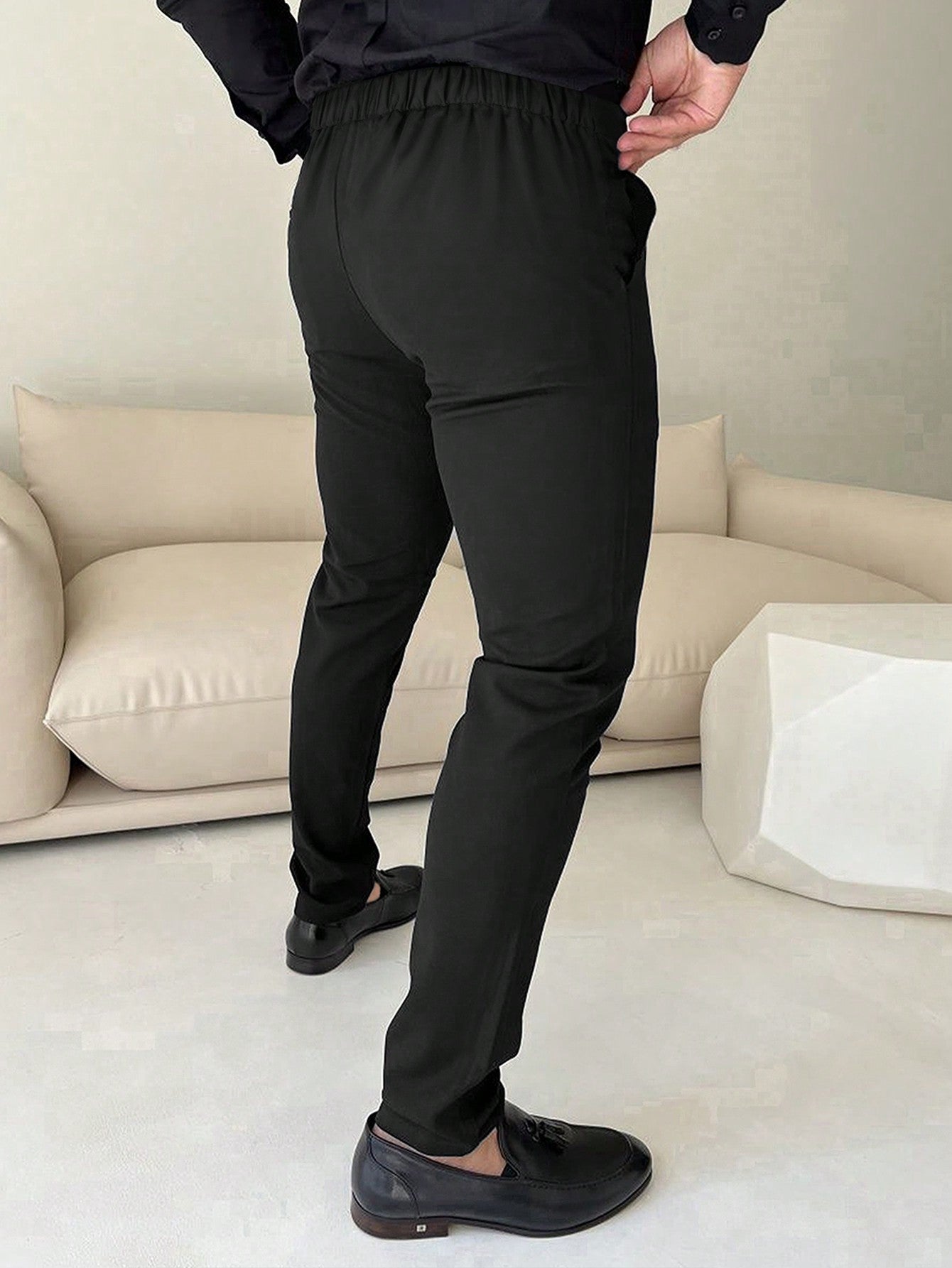 Manfinity Men's Solid Slim Fit Pants