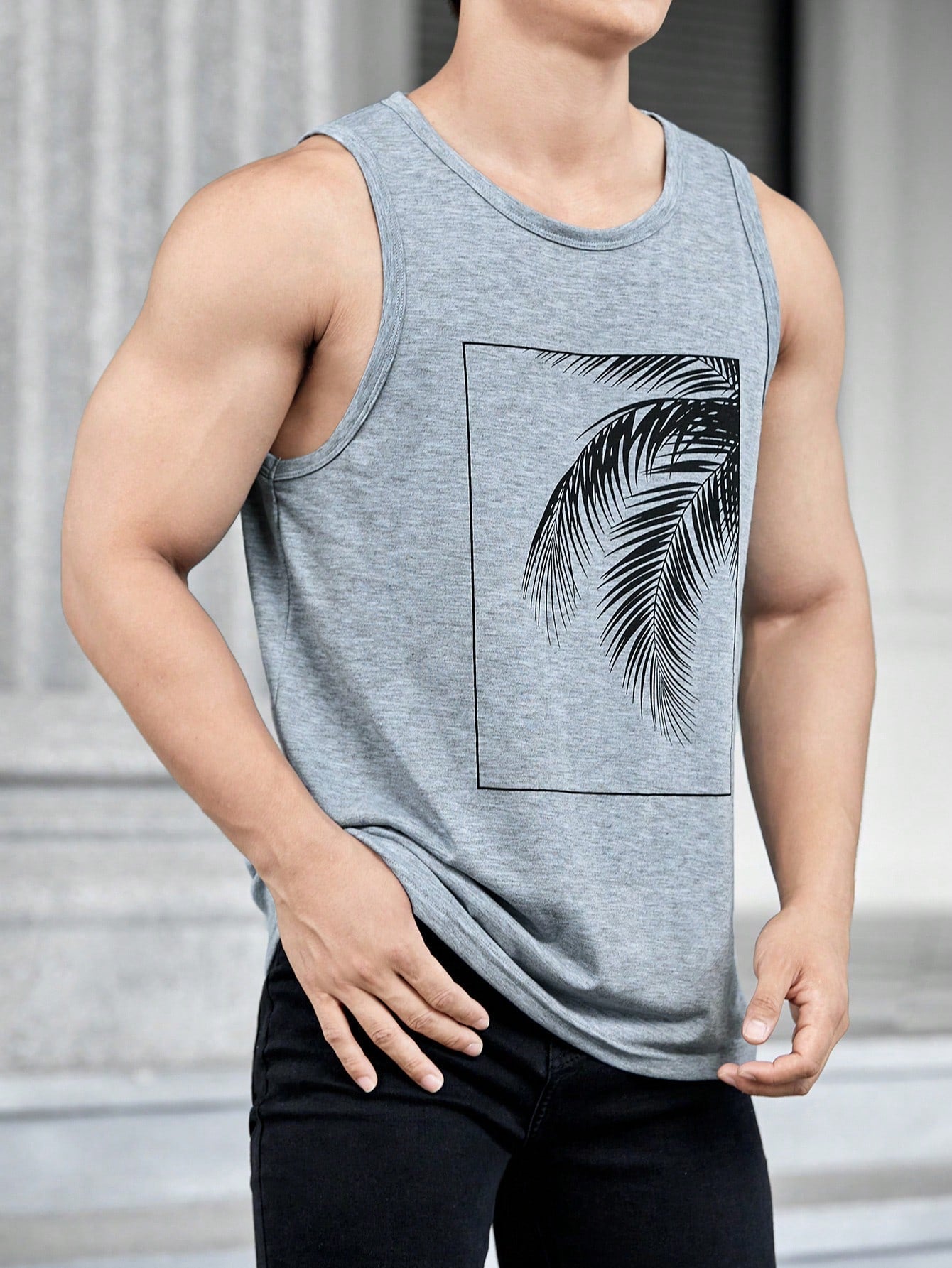 Manfinity RSRT Men Tropical Print Tank