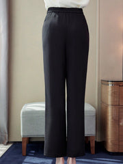 Solid Slant Pocket Straight Leg Pants