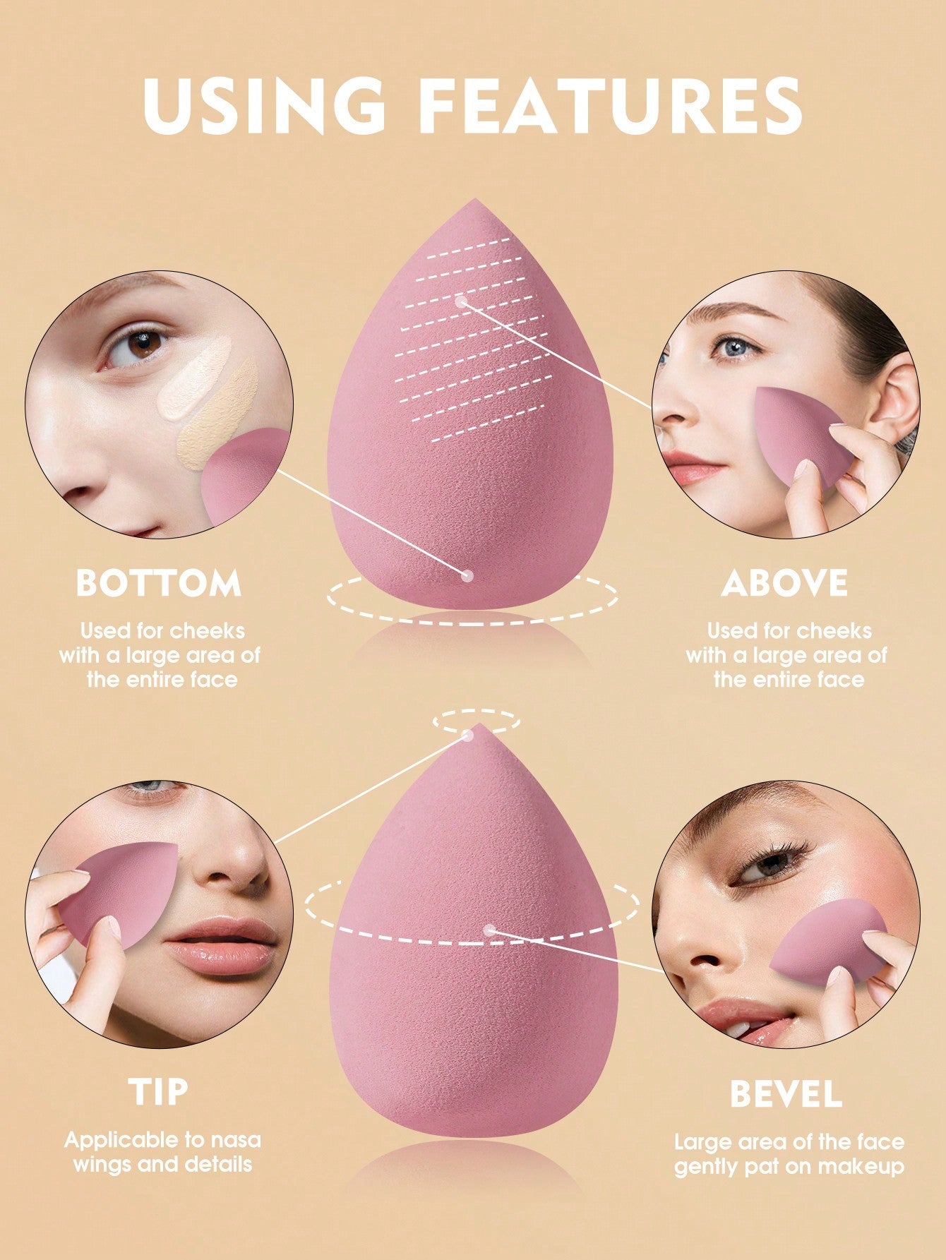 1pcs Storage Bucket+7PCS Makeup Sponge+9PCS Makeup Puff Set Soft Triangle Powder Mineral Puff For Face Makeup,Suitable For Cream & Powder Concealer, Loose Powder Makeup Applicator