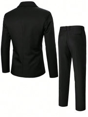 Manfinity Men Single Button Blazer & Suit Pants