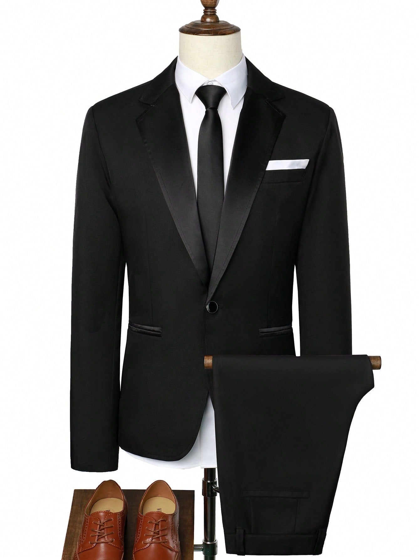 Manfinity Men Single Button Blazer & Suit Pants