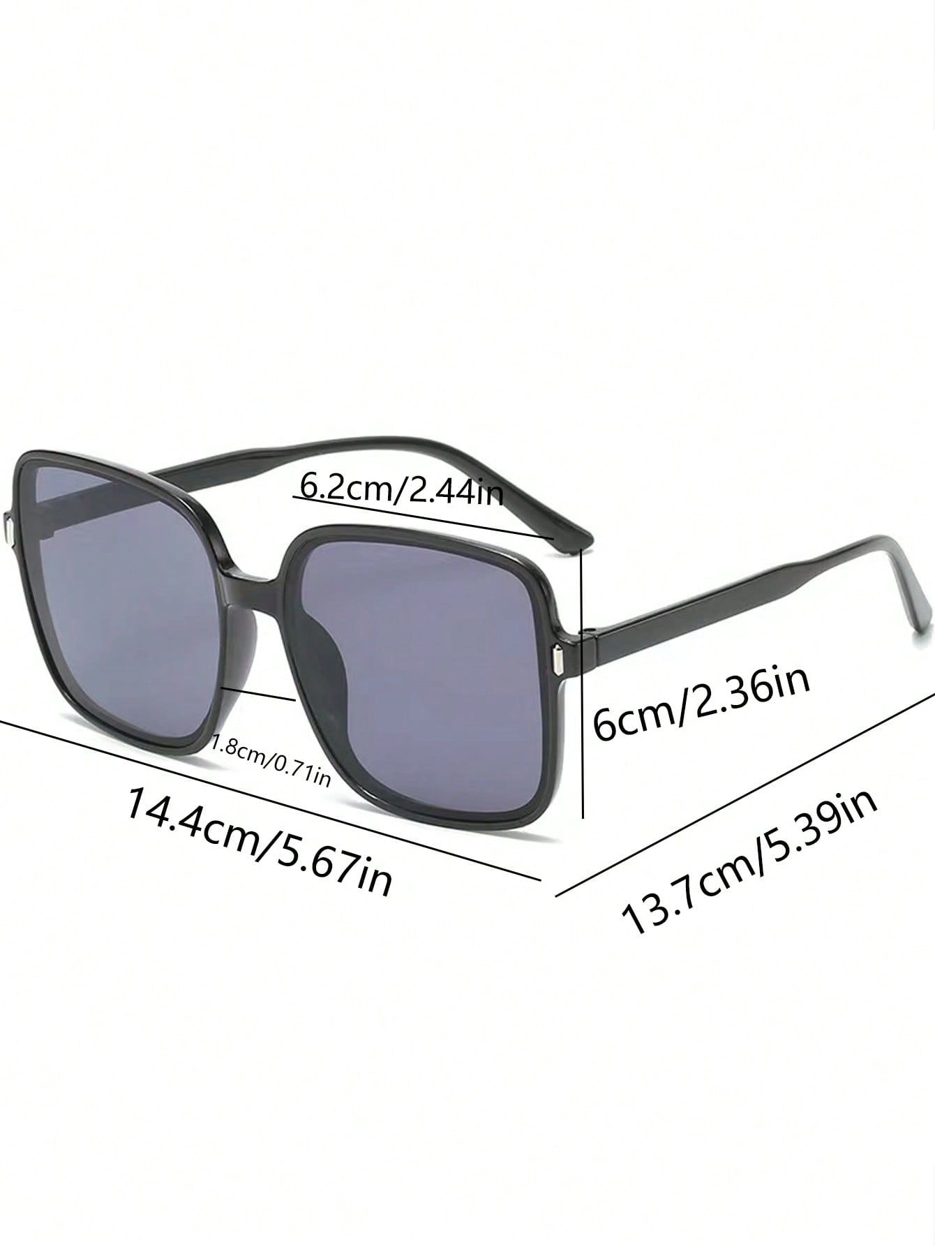 1pc Screw Frame Square Fashion Sunglasses With Gradient Lens, Random Glasses Pouch Packaging