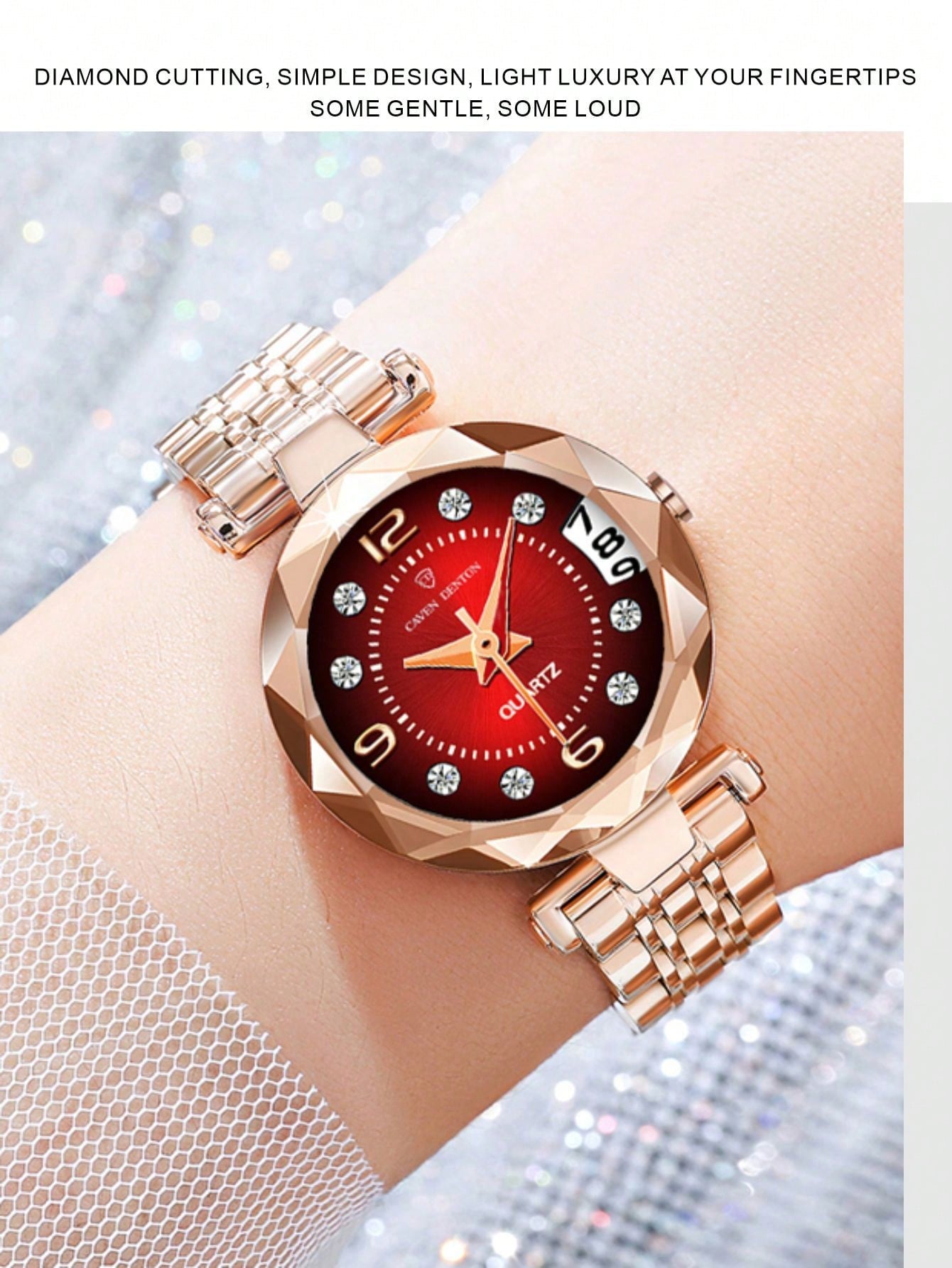 Popular Women'S Watch Niche Fashion Calendar Steel Strap Watch Women'S Waterproof High-Grade Quartz Watch